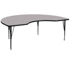 Flash Furniture – Table d’activités, 48 po larg. x 72 po long., dessus thermofusionné et pattes ajustables en hauteur, gris-Stratifié gris