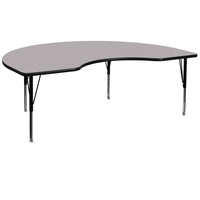 Flash Furniture – Table d’activités, 48 po larg. x 72 po long., dessus thermofusionné et pattes ajustables en hauteur, gris-Stratifié gris