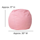 Flash Furniture Small Light Pink Dot Kids Bean Bag Chair-Spot Clean with Damp Cloth