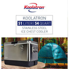 Koolatron Stainless Steel Ice Chest Cooler with Bottle Opener - 51 L-Easy-carry rubber grip handles