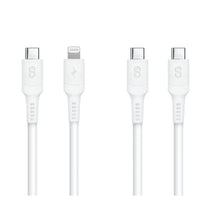 LOGiiX Sync & Charge USB-C to USB-C and USB-C to Lightning - 1.5M - White - 2 Pack-This 2 pack includes 1x USB-C to USB-C cable & 1x USB-C to Lightning cable