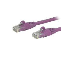 StarTech Cat6 Ethernet Patch Cable with Snagless RJ-45 Connectors, 8 ft, Purple (N6PATCH8PL)-RJ45 connector-clip protectors eliminate cable snags and breaks during installation