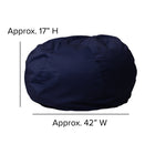 Flash Furniture Oversized Solid Bean Bag Chair - Navy Blue-Spot Clean with Damp Cloth