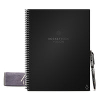 Rocketbook Fusion Smart Reusable Notebook – Letter Size – 21 Sheets – Infinity Black-No more wasting paper - this environmentally friendly 42 page notebook has 7 different page styles for planning, listing, goal setting, note-taking, sketching, and sharing big ideas