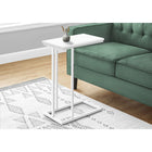 Monarch Specialties 3468 Accent Table - 25"H /White/White Metal-Use it conveniently as a snack table or sofa side table