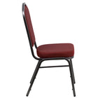 Flash Furniture HERCULES Series Heavy Duty Burgundy Patterned Fabric Stack Chair with Arms - 4 Pack-Crown Back Design