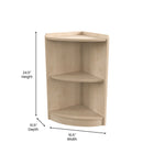 Flash Furniture Bright Beginnings Commercial Grade 2 Tier Wooden Classroom Corner Storage Unit with Rounded Front Edges -Natural-Resists Yellowing, Stains, and Scratches