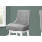 Monarch Specialties 1243 Barstool - Grey Leather-Look/Swivel - 2 Pack-Product dimensions: 45.5" H x 20.5" W x 21" D; seat height: 29,25 in