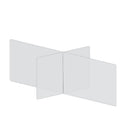Mark Maker 4 Way Table Divider - 60" L x 30" W x 23.5" H - 1/4" clear acrylic - no pass throughs-Social distancing for up to 4 people