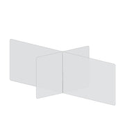 Mark Maker 4 Way Table Divider - 60" L x 30" W x 23.5" H - 1/4" clear acrylic - no pass throughs-Social distancing for up to 4 people
