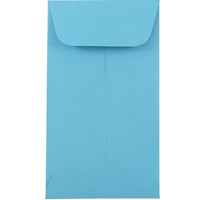 JAM Paper #5.5 Coin Envelopes, 3 1/8 x 5 1/2, Brite Hue Blue Recycled, 100 Pack-Coin Envelopes