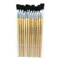 Charles Leonard Easle Brush Set with Flat Long Handle 1", 24 Pack (CHL73575)-Easel brush set