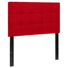 Flash Furniture Bedford Tufted Upholstered Twin Size Headboard - Red Fabric-Panel Headboard