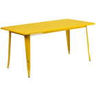 Flash Furniture 31.5" x 63" Rectangular Yellow Metal Indoor-Outdoor Table-Metal Cafe Table