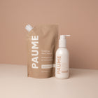 Paume Handcare Exfoliating Hand Cleanser Bottle 250ml and Exfoliating Hand Cleanser Refill Bag 500ml-Plant-based emollients deliver long lasting hydration to the skin.