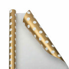 JAM Paper Gift Wrap - Polka Dot Wrapping Paper - 25 sq. ft. - Gold with White Polka Dots-Size: 25 Square Feet per Roll