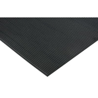 Zenith Safety - Tapis Avec Nervures Fines, Essuie-Pieds, 75' X 4' X 1/8po, Noir-Couleur Noir