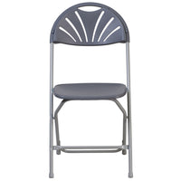Flash Furniture HERCULES Series Charcoal Plastic Fan Back Folding Chair-Plastic Folding Chair