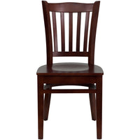 Flash Furniture HERCULES Series Vertical Slat Back Mahogany Wood Restaurant Chair-Wood Chair