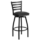 Flash Furniture HERCULES Series Black Ladder Back Swivel Metal Barstool - Black-500 lb. Weight Capacity