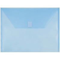 JAM Paper Plastic Envelopes with VELCRO Brand Closure, Letter Booklet, 9.75 x 13, Blue Poly, 12 Pack (218V0BU)-Blue