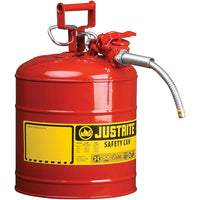 Justrite Type II AccuFlow Safety Cans, 5/8", 1 Gal, Red-AccuFlow™ exclusive Safe-Squeeze® trigger mechanism allows for smooth flow and accurate pouring
