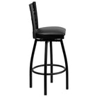 Flash Furniture HERCULES Black "X" Back Swivel Metal Barstool - Black Vinyl Seat-Black Vinyl Upholstered Seat