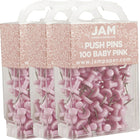 JAM Paper Push Pins, Baby Pink Pushpins, 3 Packs of 100, 300 Total (222419048g)-Baby pink