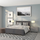 Flash Furniture Tribeca Queen Size Tufted Upholstered Platform Bed - Dark Grey Fabric-Dark Grey Fabric Upholstery