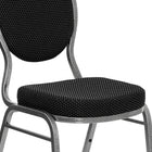 Flash Furniture Black Vinyl Side Reception Chair with Chrome Sled Base - 4 Pack-Black Patterned Fabric Upholstery
