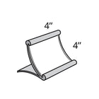 Azar Displays 4" x 4" Curved Counter Metal Sign Holder (300885)-Used to display graphics