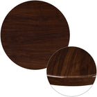 Flash Furniture 30" Round High-Gloss Walnut Resin Table Top with 2" Thick Drop-Lip-Restaurant Dining Table Top