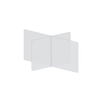 Mark Maker 4 Way Table Divider - 42" L x 30" W x 23.5" H - 1/4" clear acrylic - no pass throughs-Social distancing for up to 4 people