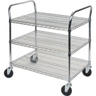 Kleton Wire Mesh Utility Cart, Chrome Plated, 60" x 45" x 24", 800 Lbs. Capacity-Capacity: 800 lbs.