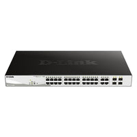 D-Link Smart Managed 24-Port Gigabit PoE Switch with 4 Combo SFP Slots (DGS-1210-28MP)-Smart Managed PoE Switch with 370W PoE Budget