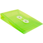 JAM Paper Plastic Envelopes with Button and String Tie - Open End - 4.25" x 6.25" - Lime Green Poly - 12 Pack -Size: 4.25 x 6.25 inches 