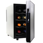 Koolatron 8 Bottle Wine Cooler, 0.8 cu. ft. (23L) Freestanding Thermoelectric Wine Fridge - Black-Space-saving design fits easily on a countertop or home bar top