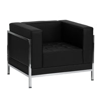Flash Furniture HERCULES Imagination Series Contemporary Black Leather Chair with Encasing Frame-Modular Chair