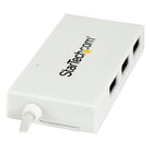 StarTech 4-Port USB-C Hub, White-Integrated cable features a small and reversible USB-C connector, and it's Thunderbolt 3 data port compatible