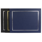 St. James Document/Certificate Holders - Silver Foil Border - Linen Finish - Black - 5 Pack - 83849-Premium 230g linen textured cover stock paper with elegant silver foil design
