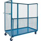 Kleton Wire Mesh Stock Truck, Steel, 30" x 55" x 48", with Drop-Gate, Blue (MO059)-No. of Shelves: 0