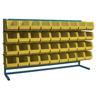 Kleton Louvered Rack & Bins Combinations, 36 Bins, 72" W x 15" D x 40" H - Yellow-Depth: 15"