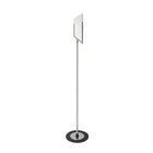 Futech support de signe de plancher de  format lettre 11 "L x 8-1 / 2" H, acier inoxydable-Couleur: Base noire, poteau en 
acier inoxydable
