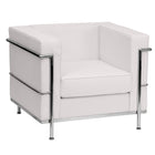 Flash Furniture HERCULES Regal Series Contemporary Melrose Leather Chair with Encasing Frame - White-Contemporary Style