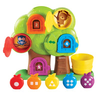 Learning Resources Hide & Seek Learning TreeHouse - Multicolor-Build matching, sorting, and fine motor skills with the help of 5 multi-color apples with printed shapes