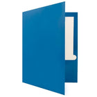 JAM Paper Glossy Two Pocket Presentation Folders, Blue, 12 Pack (385Gbuag)-Finish: glossy