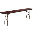 Flash Furniture 18" x 96" Rectangular Mahogany Melamine Laminate Folding Training Table-Ready To Use Commercial Table