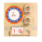 Flash Furniture Bright Beginnings Commercial Grade STEAM Wall Activity Board w/ Natural Finish, Multicolor Accents, Telling Time-Contemporary Commercial Grade Telling Time STEAM Wall System Accessory Board