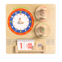 Flash Furniture - Tableau d'activites mural STEAM, Bright Beginning de qualite commerciale avec finition naturelle et accents-Tableau d'accessoires contemporain pour apprendre à lire l'heure, systeme mural STEAM de qualite commerciale
