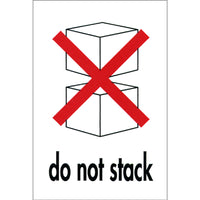SPC IATA Label Do Not Stack Intl. - 4" x 6" - Black & Red on White 17-34 - 500 Pack-Label "Do Not Stack"